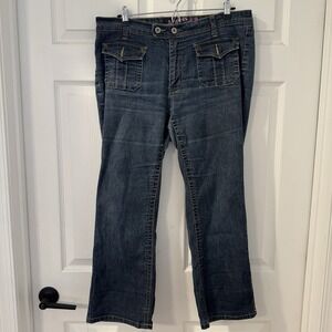 Angels Jeans Womens Size 18 Pocket Flaps Front & Back Boot Cut Flare